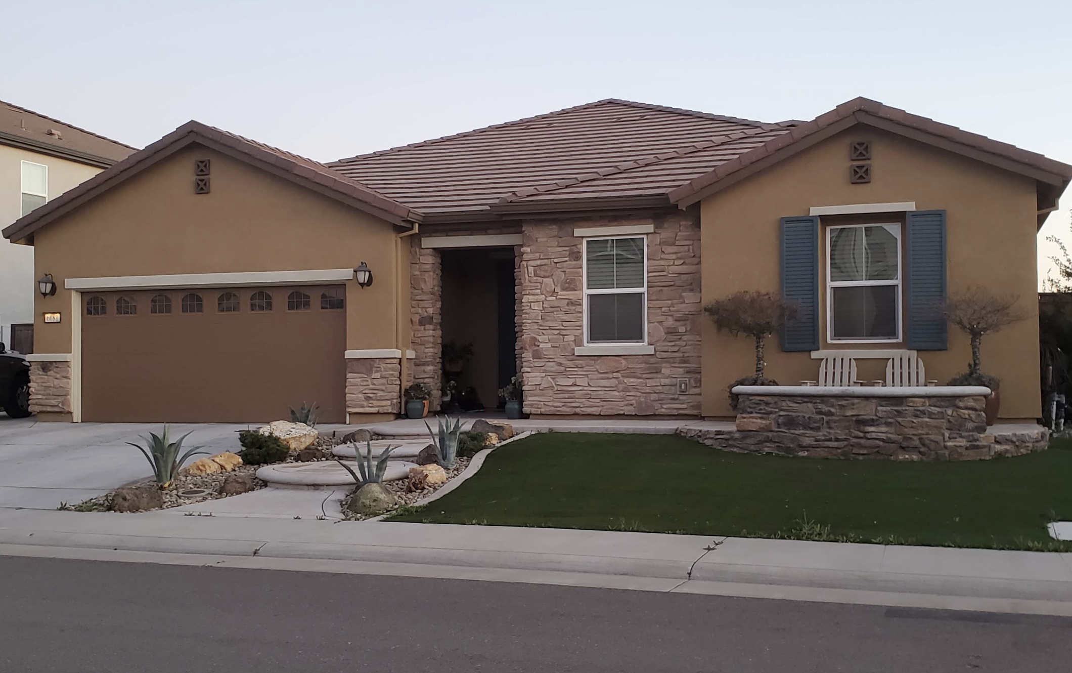 Completed tile roof on residential home