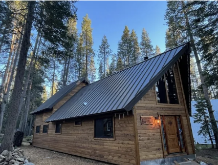 A-frame cabin roof replacement project