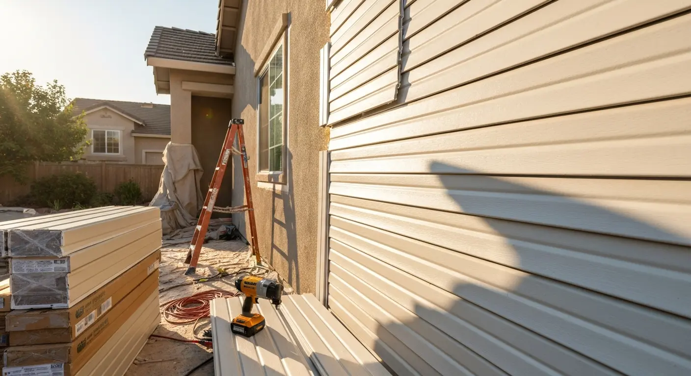 Siding installation on Sacramento home