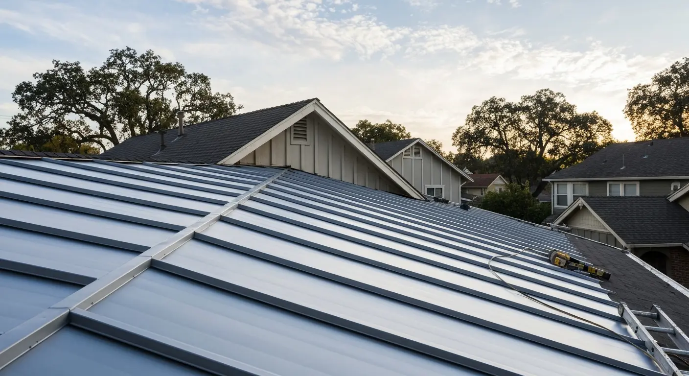 Metal roof on Sacramento home