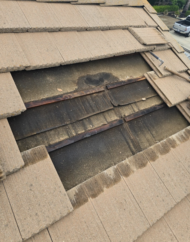 Roof repair work