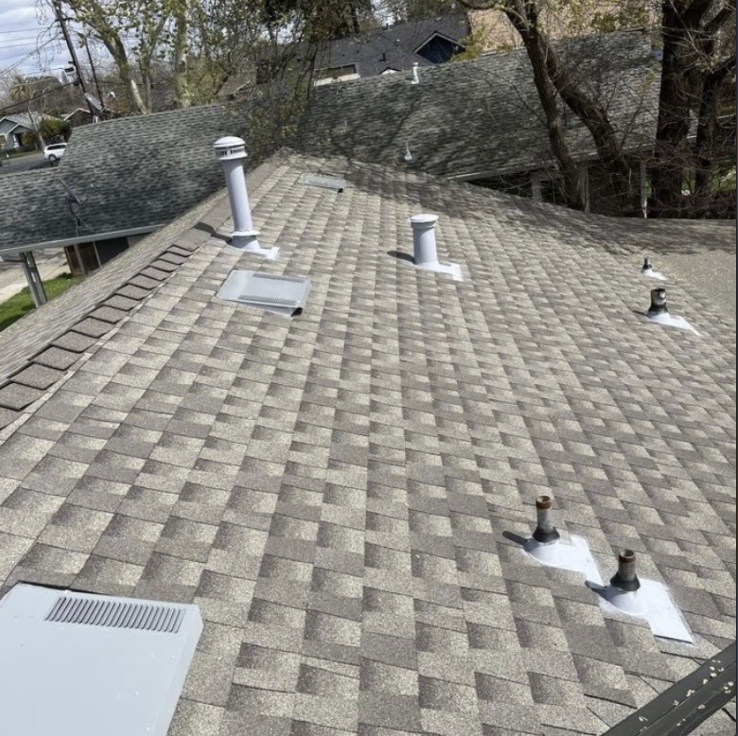 Roof replacement in progress